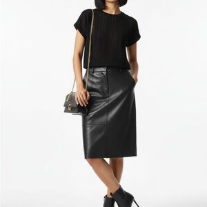 Elegant Black Leather Skirt